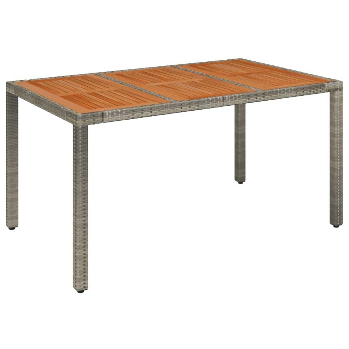 VIDAXL Table de jardin dessus en bois Gris 150x90x75 cm Resine tressee