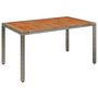 Voir la diapositive 2 : VIDAXL Table de jardin dessus en bois Gris 150x90x75 cm Resine tressee