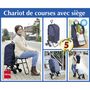 Voir la diapositive 5 : Wenko Chariot de courses avec siège - Sac isotherme 35 L - Bleu foncé