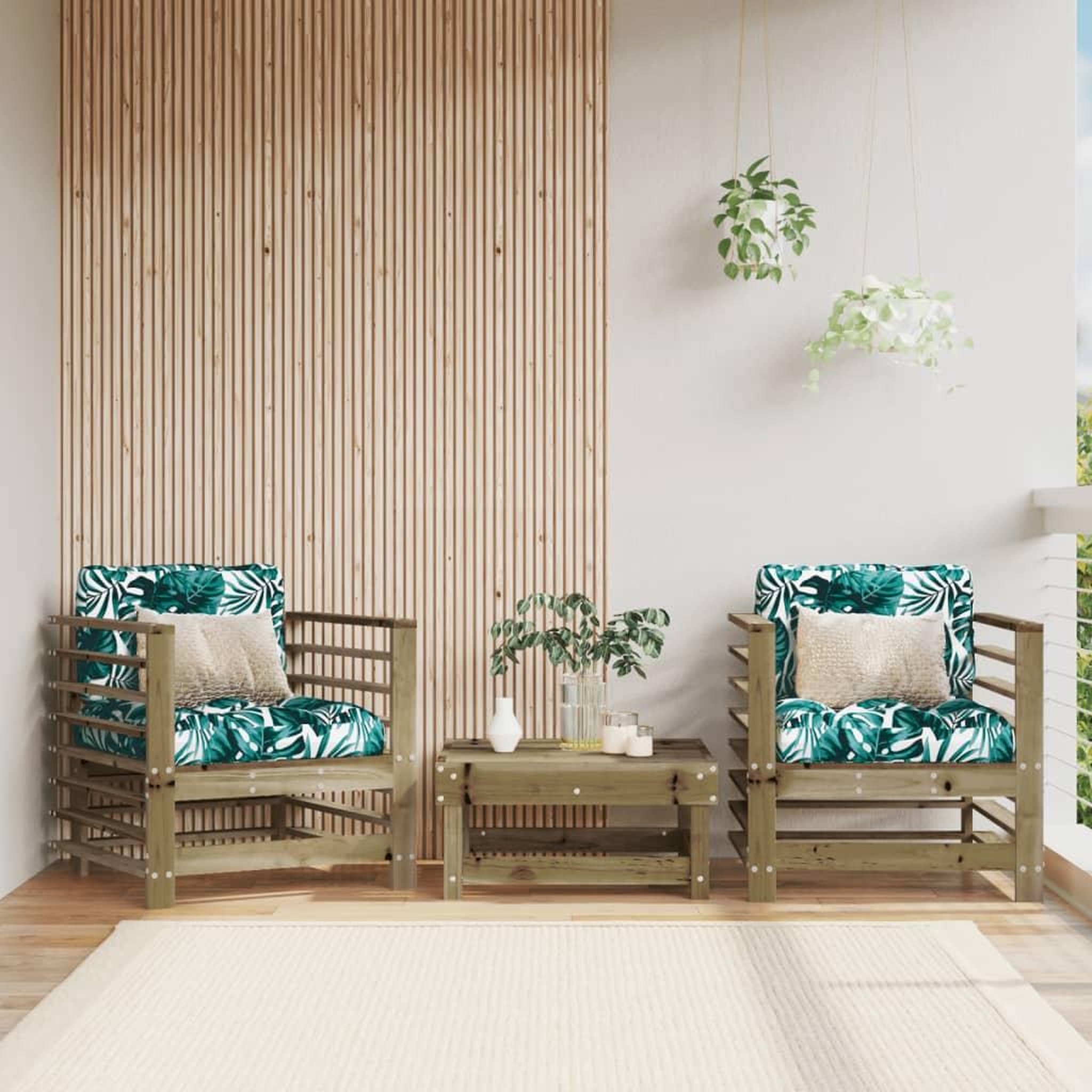 VIDAXL Chaises de jardin lot de 2 bois de pin impregne