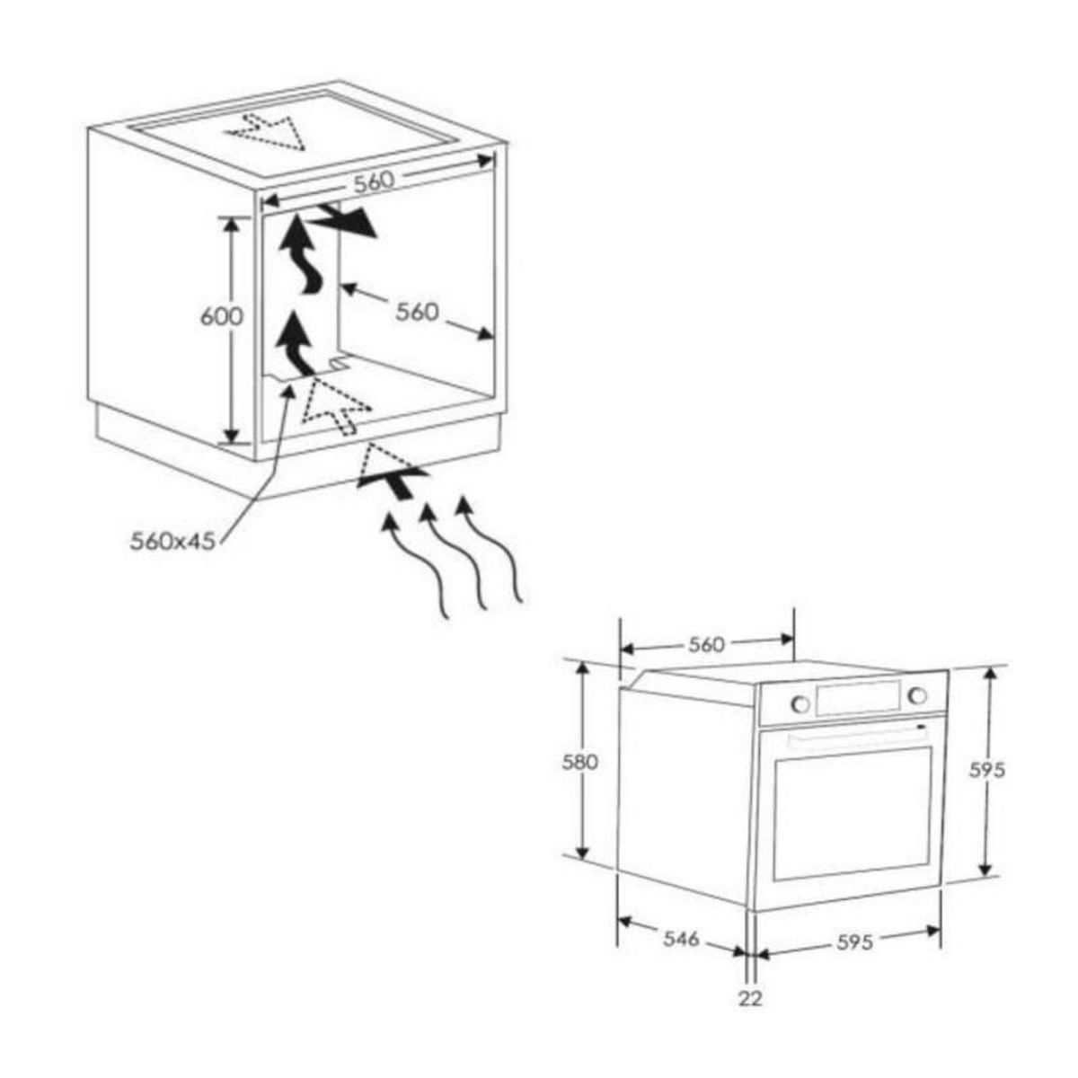 Candy Four pyrolyse - chaleur tournante CANDY FICD X676 - Inox et noir - Classe A