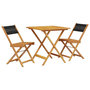 Voir la diapositive 2 : VIDAXL Ensemble de bistro 3 pcs noir polypropylene et bois massif