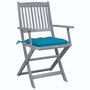 Voir la diapositive 3 : VIDAXL Chaises pliables d'exterieur lot de 6 et coussins Bois d'acacia