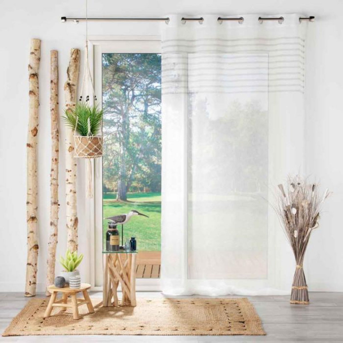 Paris Prix Rideau Voilage à Œillets  Medina  140x240cm Blanc