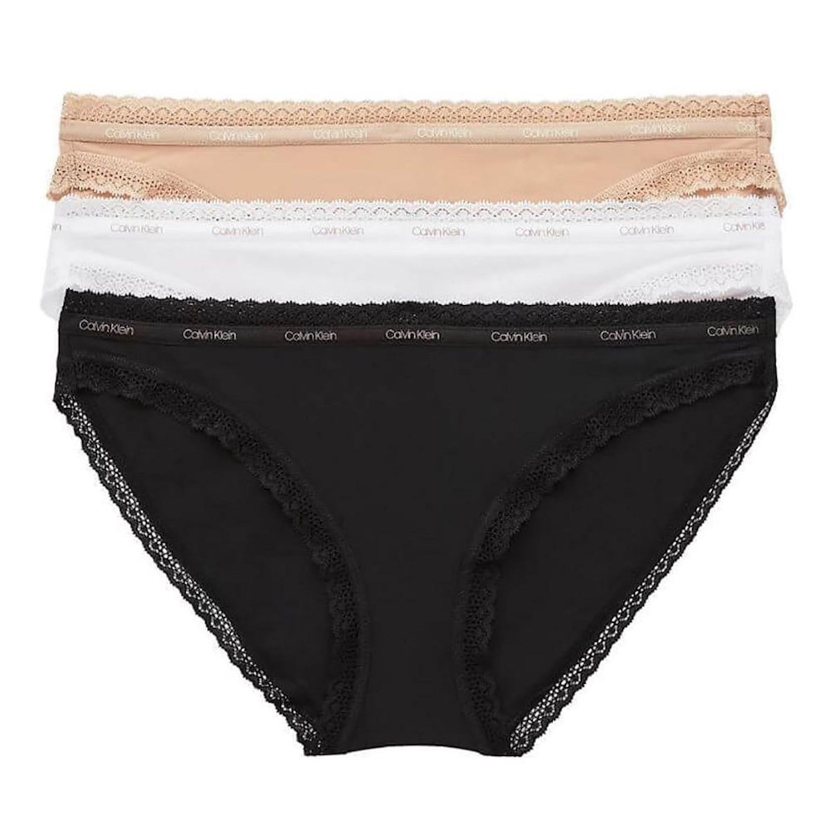 CALVIN KLEIN JEANS X3 Culottes /Beige/Noir Femme Calvin Klein Jeans Thong