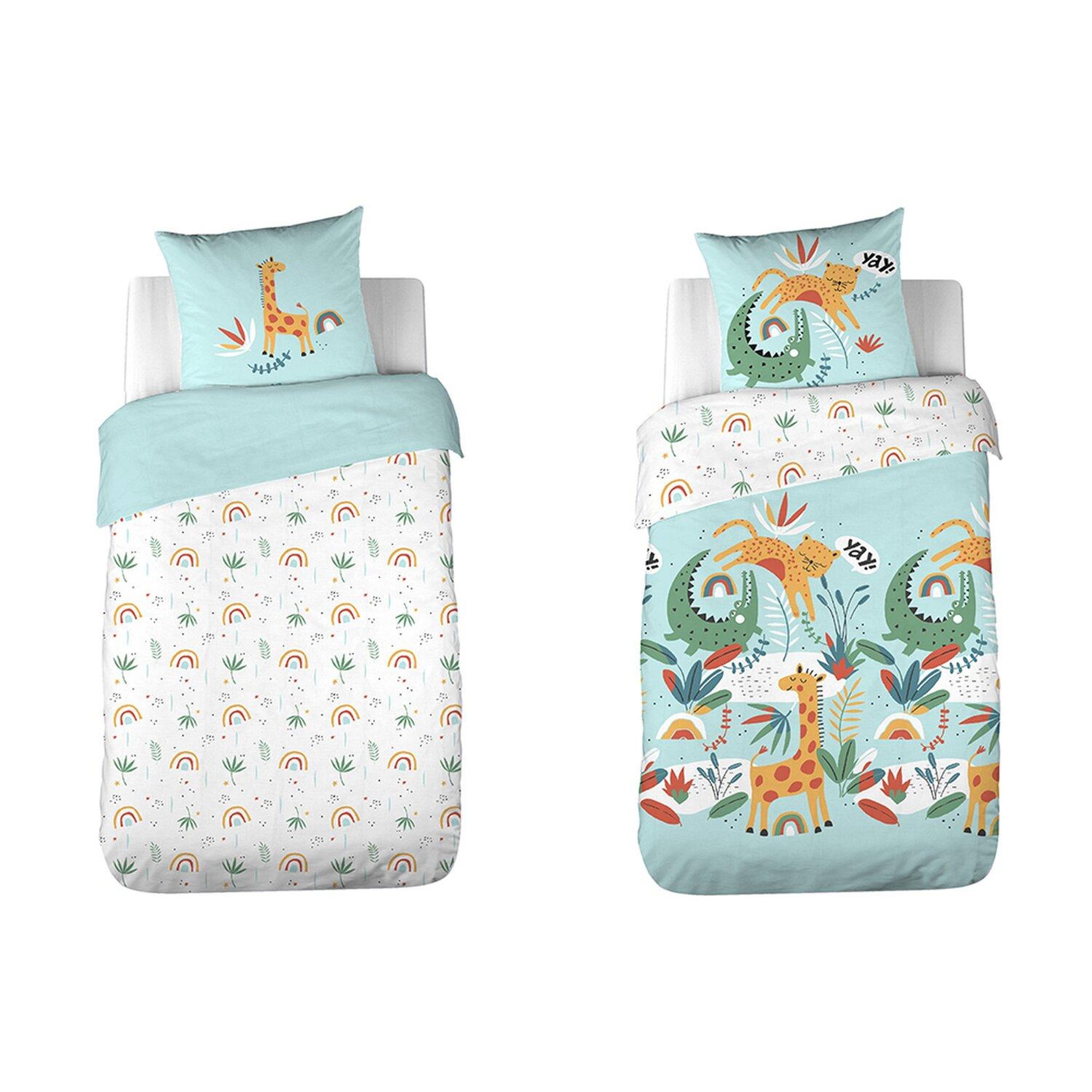 Voir la diapositive 3 : Home collection Parure housse de couette 2pcs 140x200cm 100%coton 57fils poumba