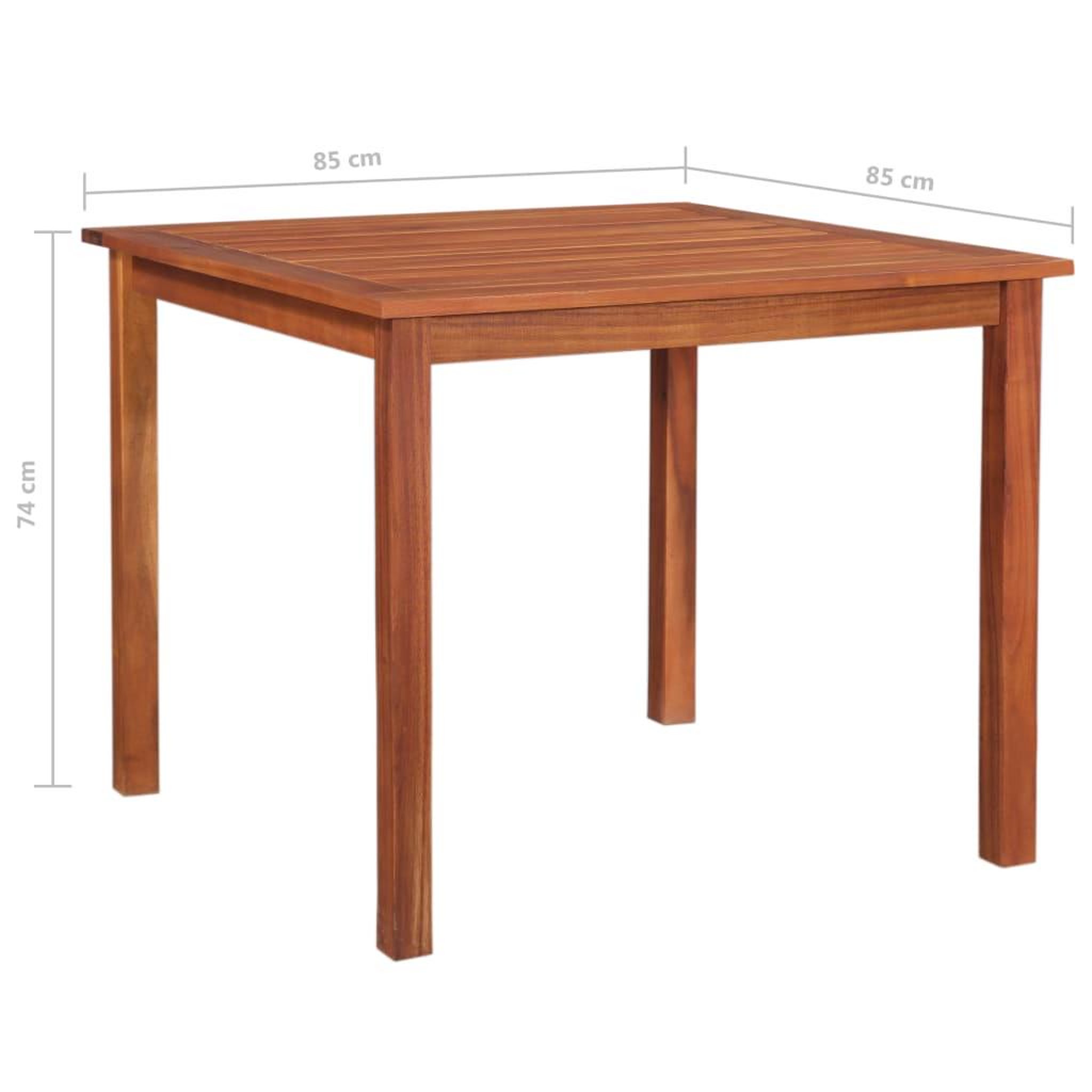 Voir la diapositive 5 : VIDAXL Table de jardin 85x85x74 cm Bois d'acacia massif