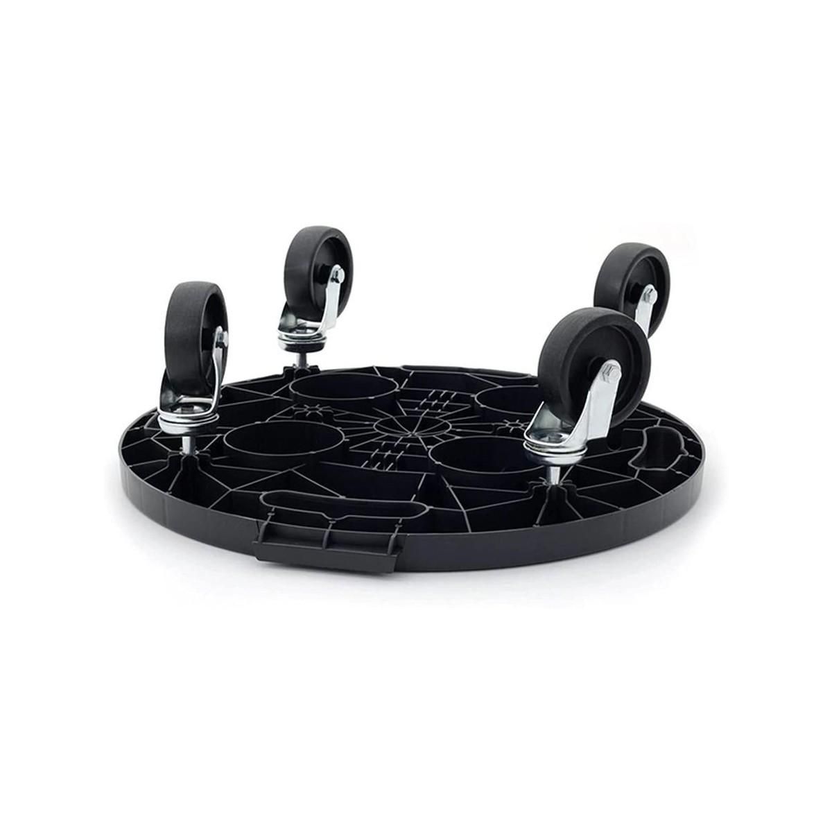 KZ GARDEN Support à roulettes rond diamètre 40 x 12,5 cm 4 roues Capacité max 275 kg Plantes Meubles ou matériel lourd KZ GARDEN