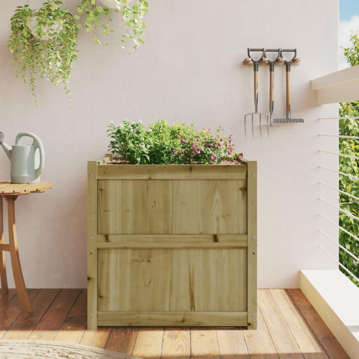 VIDAXL Jardiniere d'exterieur 70x70x70 cm bois de pin impregne