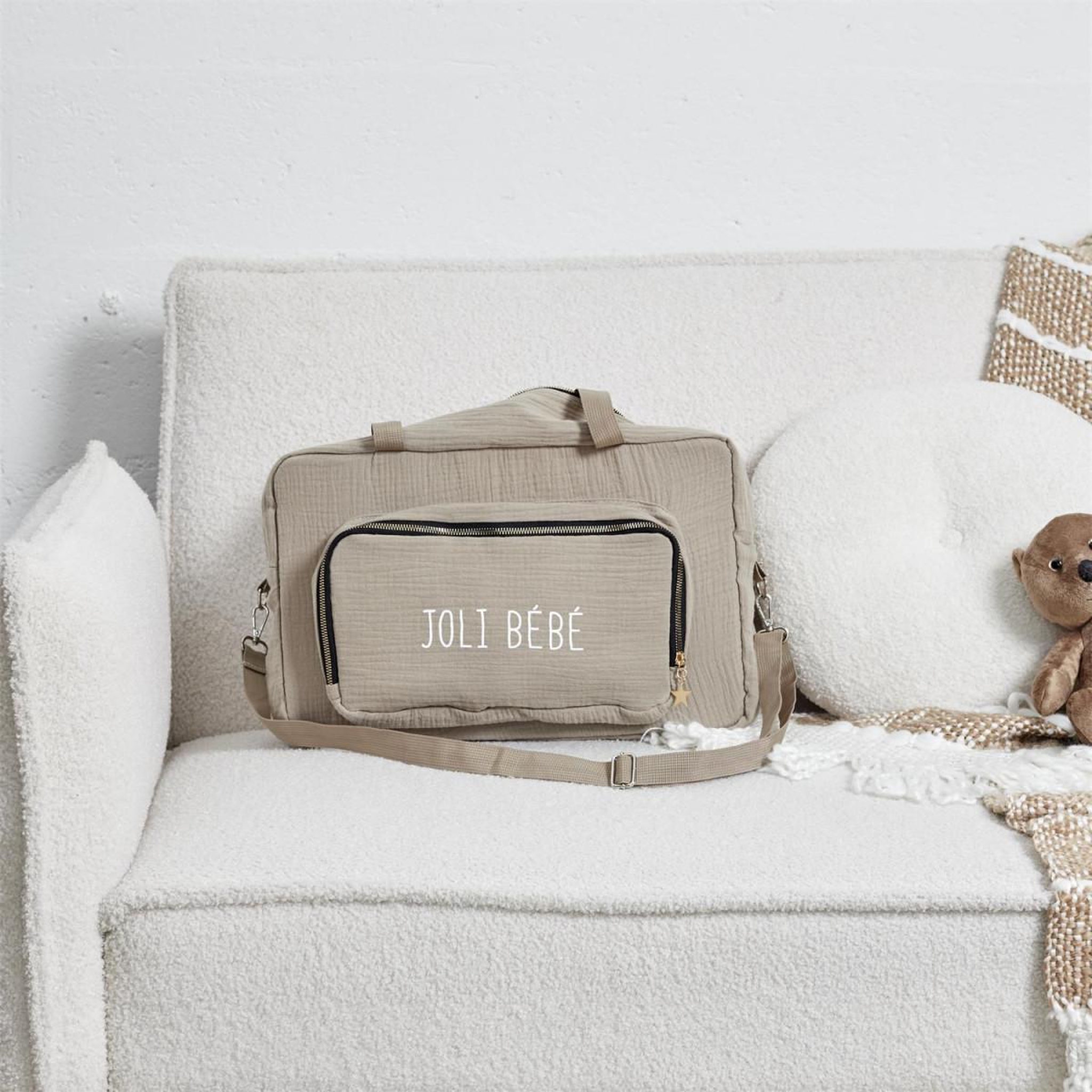 Voir la diapositive 4 : Tom & Zoé Sac de transport  joli bébé  40cm taupe