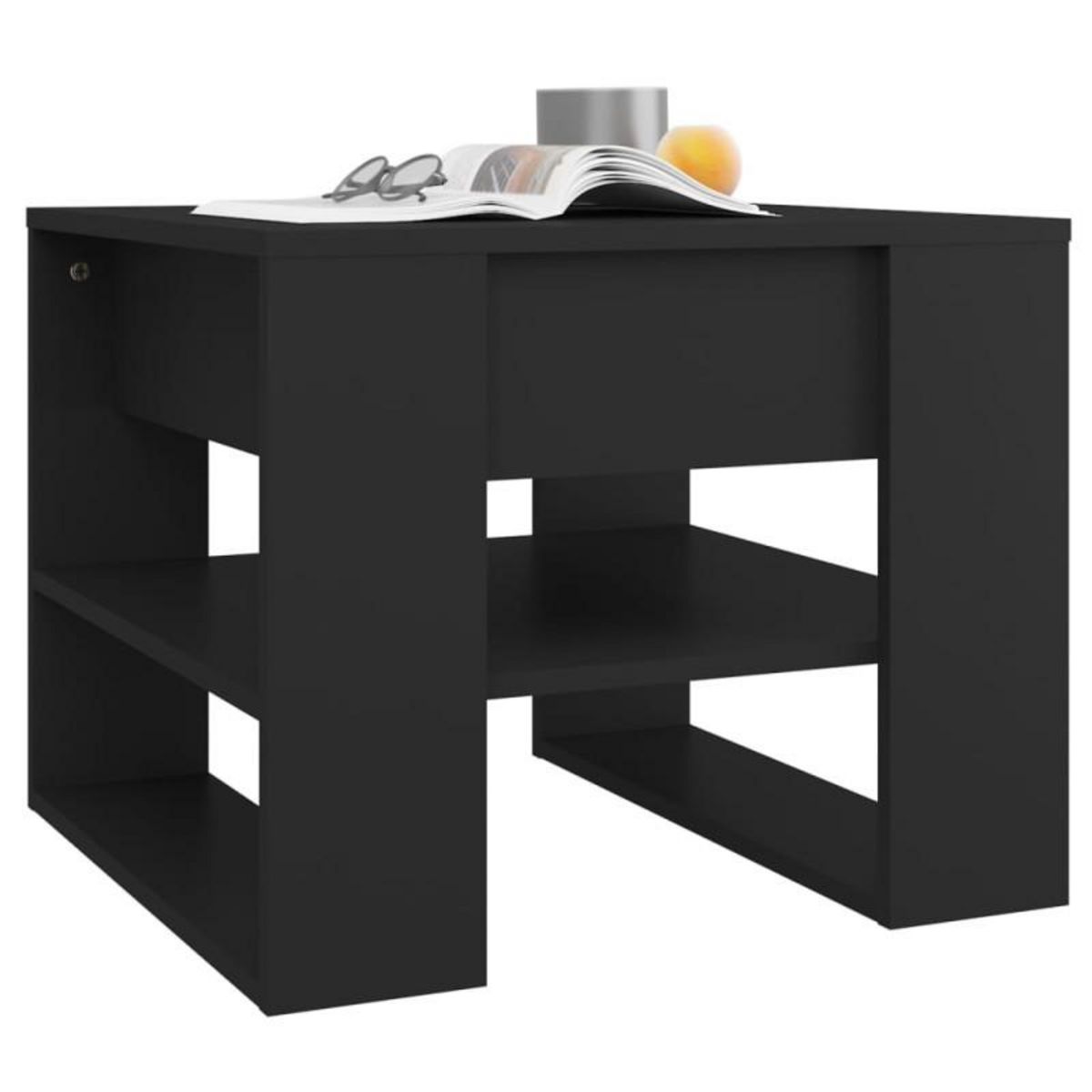 VIDAXL Table basse noir 55,5x55x45 cm bois d ingénierie