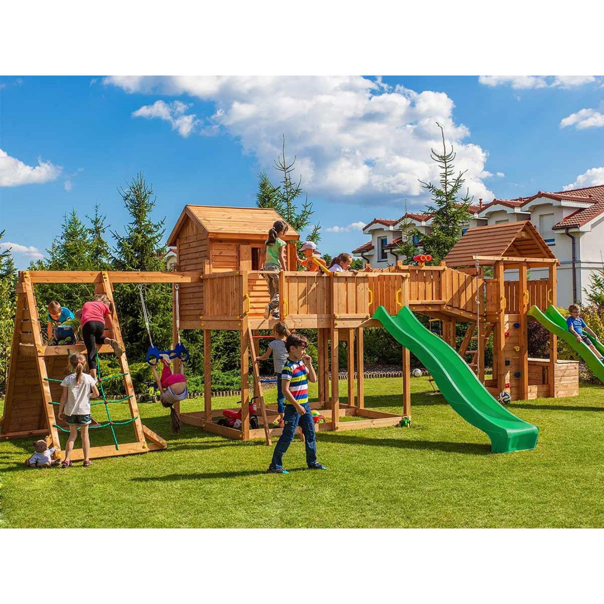 Fungoo Aire de jeux Maxi Spider Land - Toboggan Vert - Fungoo