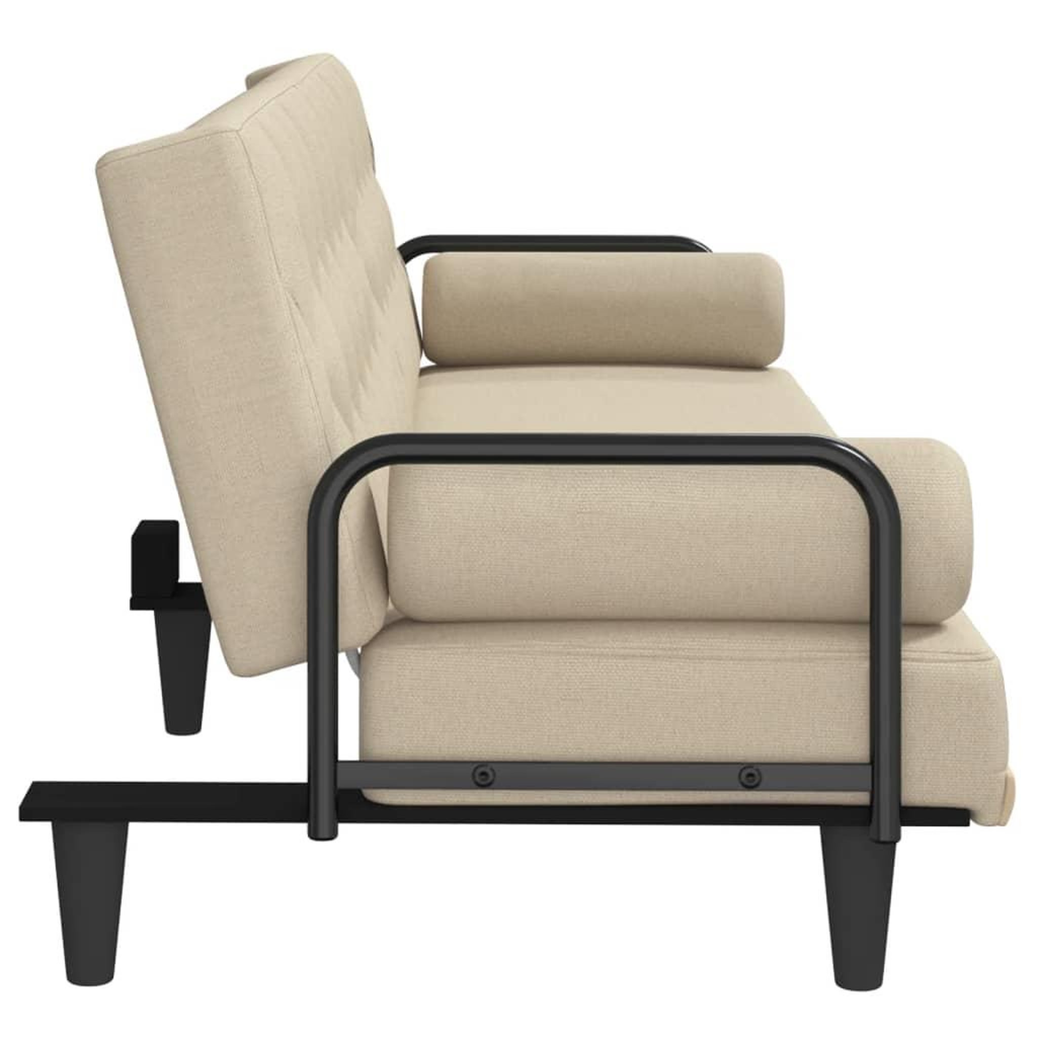 Voir la diapositive 5 : VIDAXL Canape-lit avec accoudoirs creme tissu