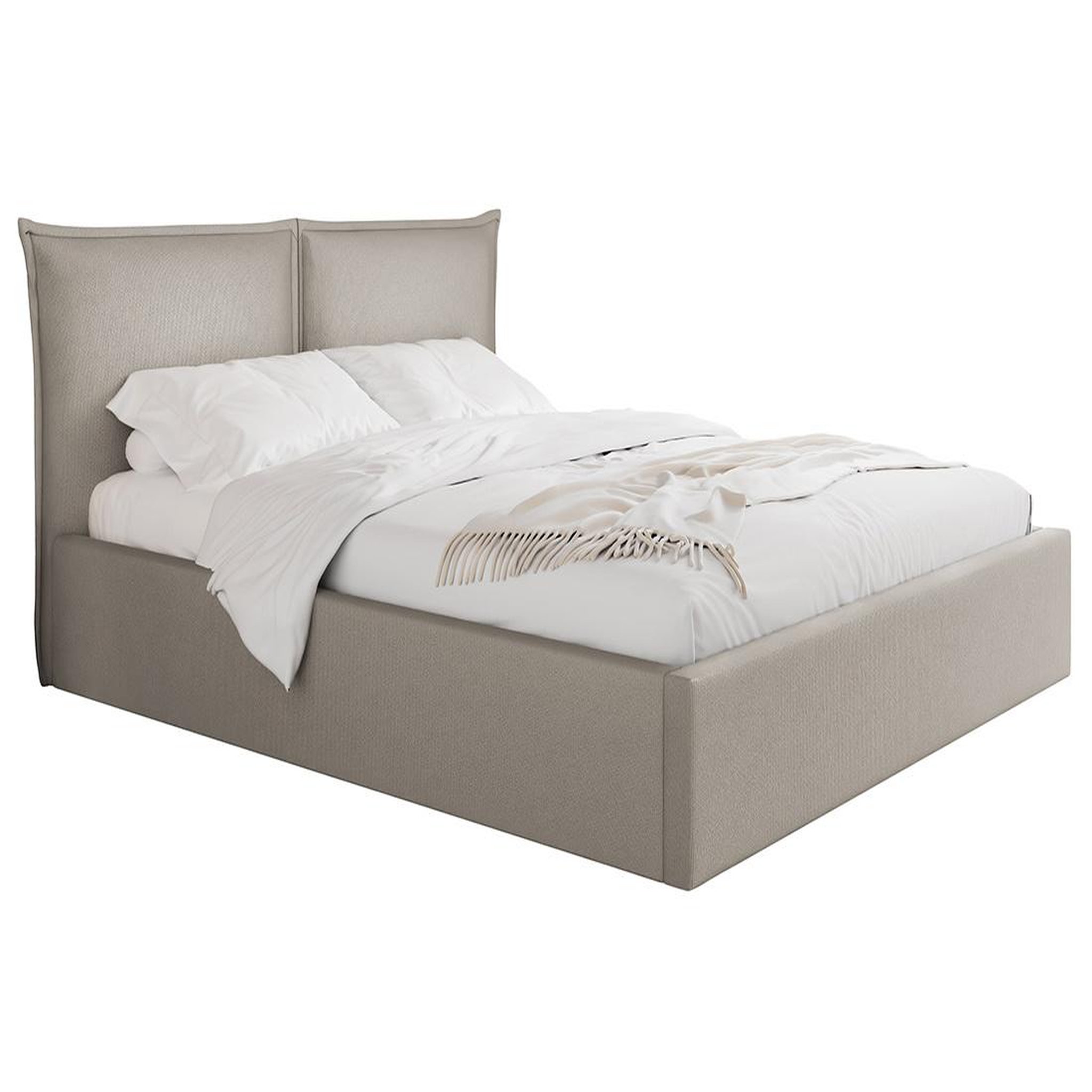 Voir la diapositive 1 : BEST MOBILIER John - lit coffre - 160x200 cm - en velours - sommier inclus