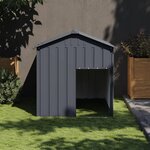 VIDAXL Niche pour chien avec toit anthracite acier galvanise