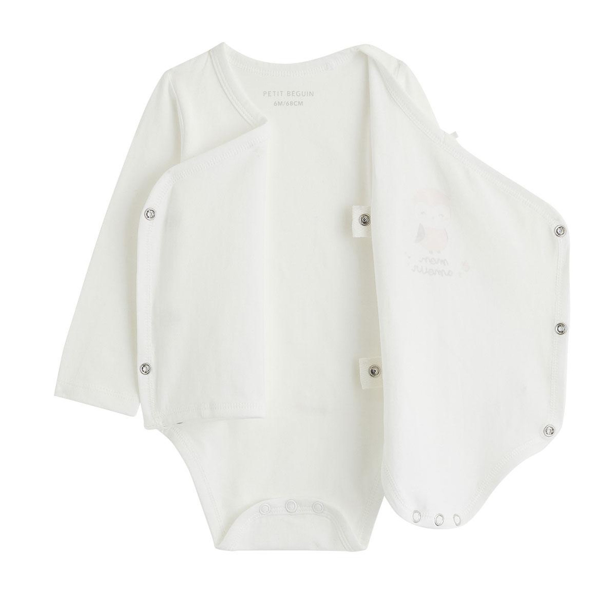 Voir la diapositive 3 : PETIT BEGUIN Lot de 2 bodies bébé manches longues ouverture croisée Miette