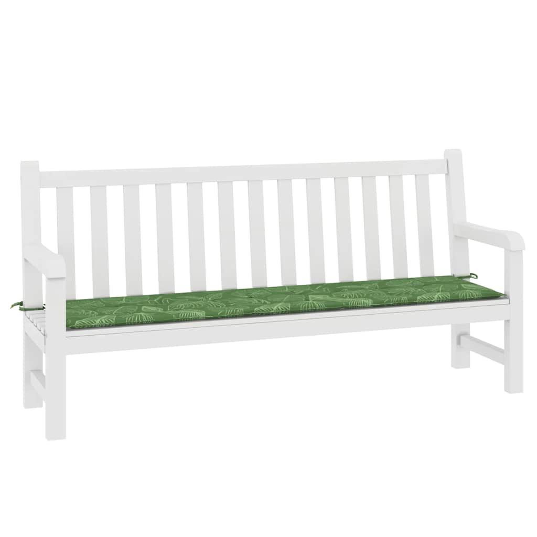 Voir la diapositive 3 : VIDAXL Coussin de banc de jardin motif de feuilles 200x50x3 cm tissu