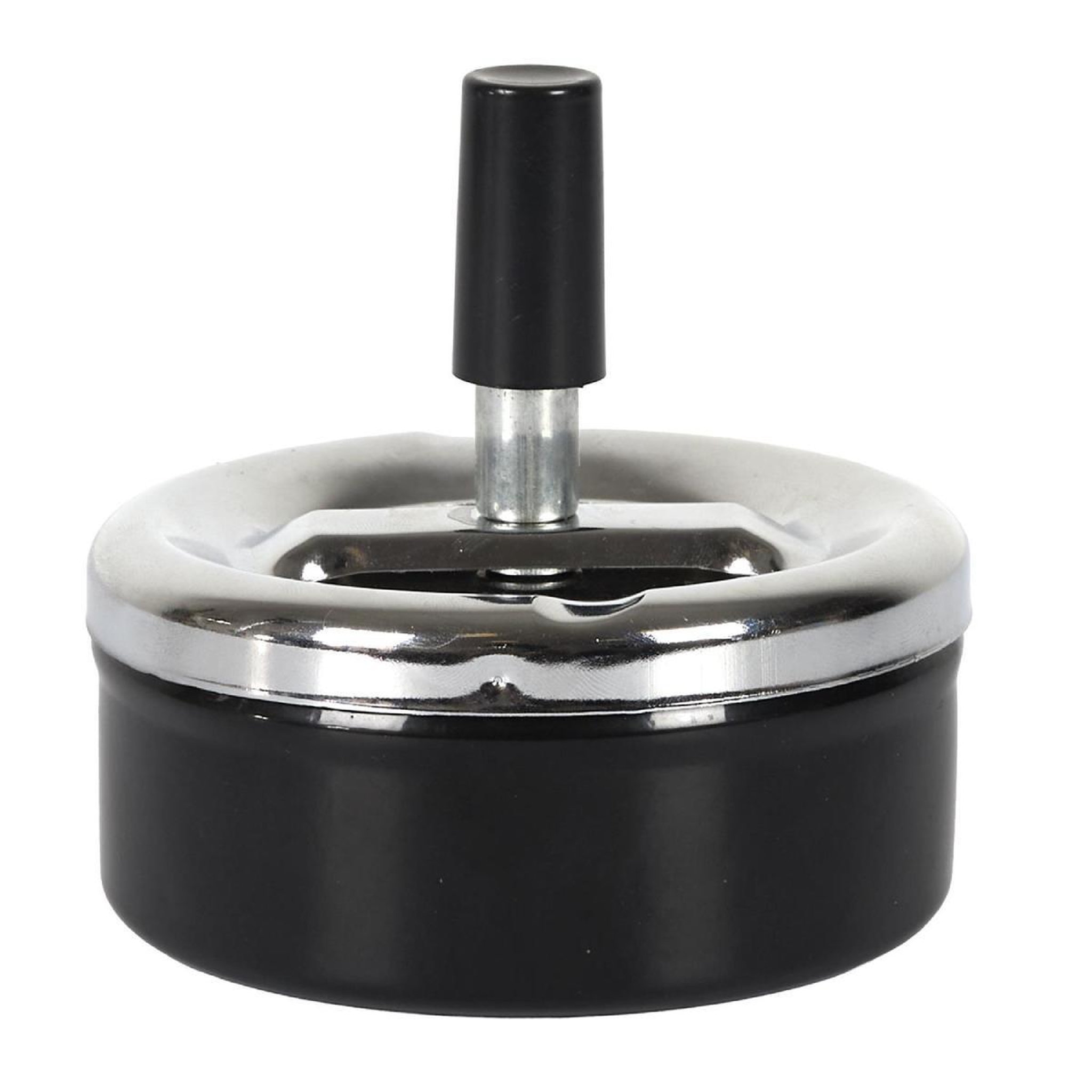 Voir la diapositive 4 : MISTER GADGET Cendrier poussoir en métal  fun  9cm noir