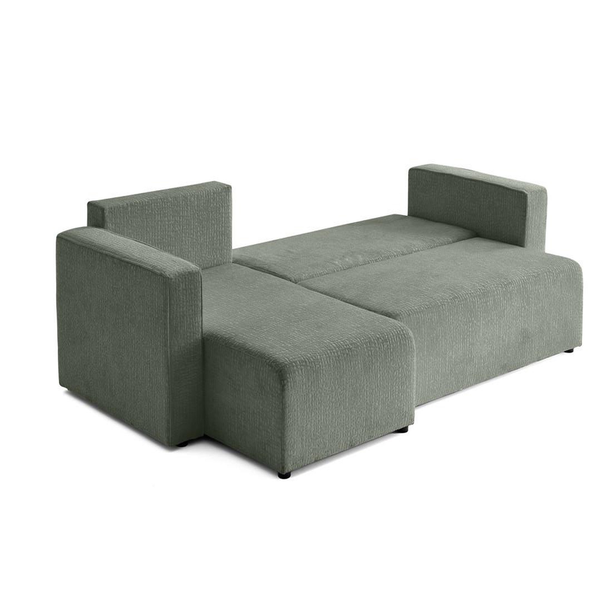 Voir la diapositive 4 : BEST MOBILIER Topaze - canapé d'angle réversible - 4 places - convertible avec coffre - en tissu velours relief