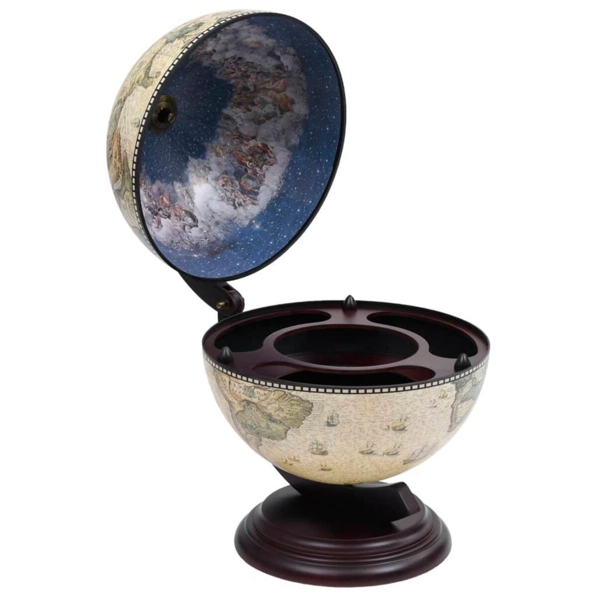 VIDAXL Support de vin globe de dessus de table Bois d'eucalyptus Vert