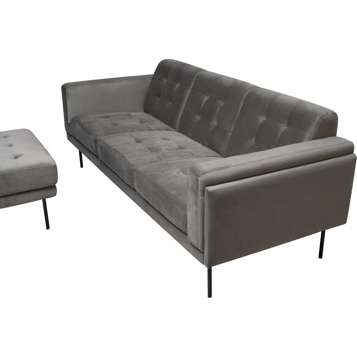 Habitat et Jardin Canapé d'angle reversible en velours  Noé  - 3 places - Gris