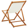 Voir la diapositive 4 : VIDAXL Chaise pliable de plage bois d'eucalyptus et tissu blanc creme