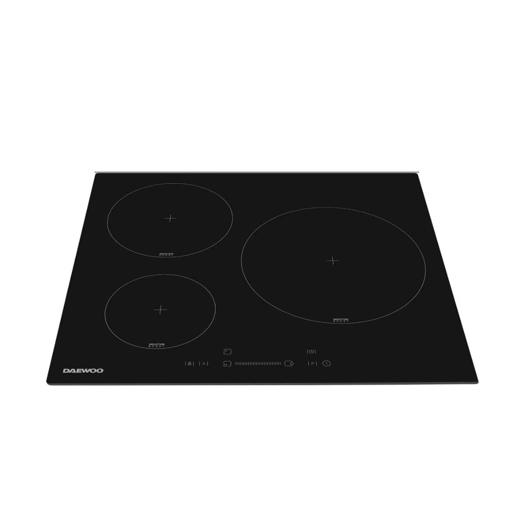 Voir la diapositive 2 : Daewoo Table de cuisson induction 60cm 3 feux 7200w noir - bh6isf31bnm-fr