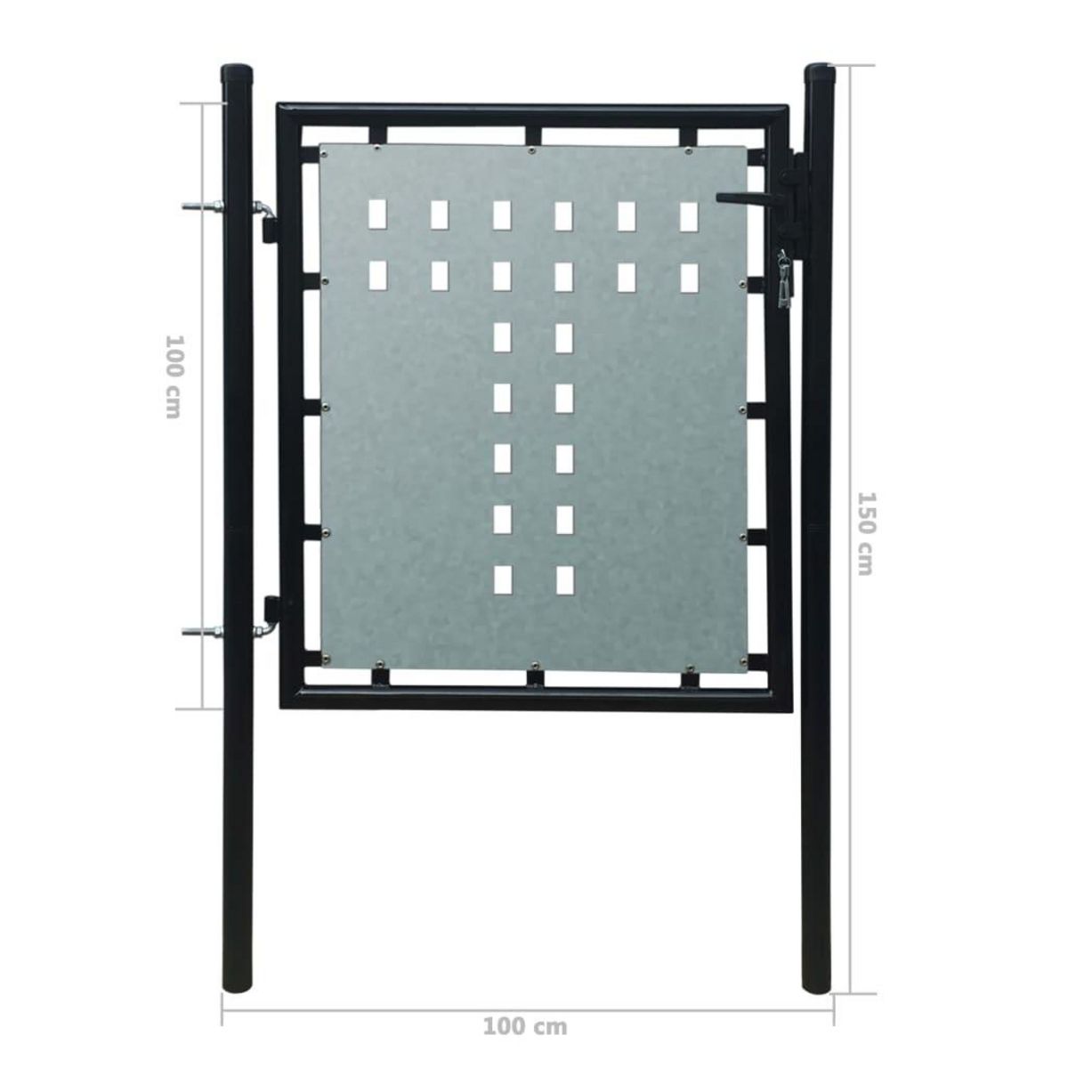 VIDAXL Portail simple de cloture Noir 100x150 cm