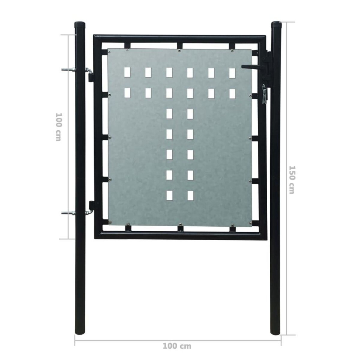 VIDAXL Portail simple de cloture Noir 100x150 cm