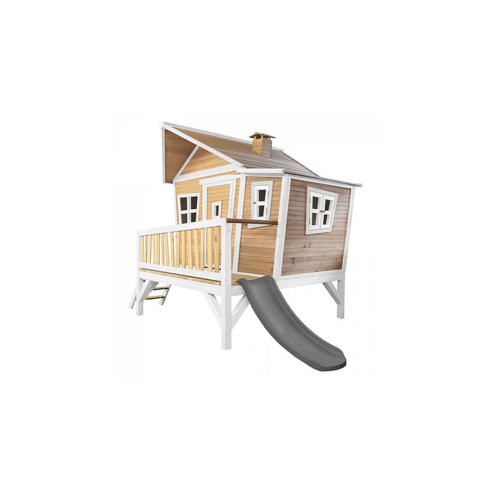 Voir la diapositive 3 : Axi House AXI Crooked Emma Maisonnette marron blanc Toboggan Gris