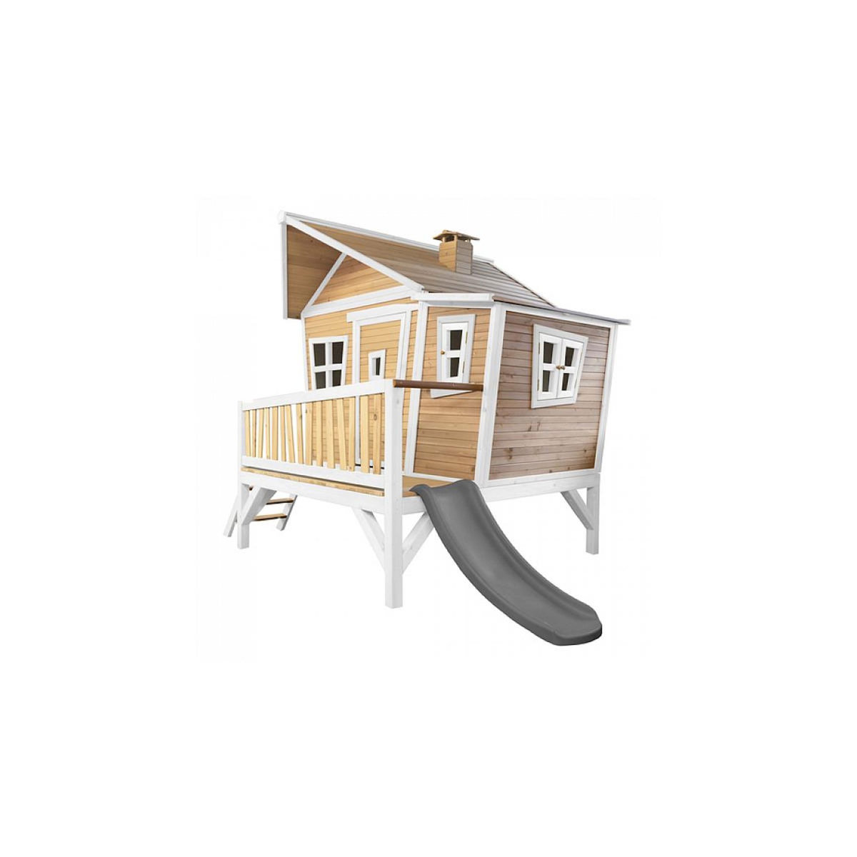 Axi House AXI Crooked Emma Maisonnette marron blanc Toboggan Gris