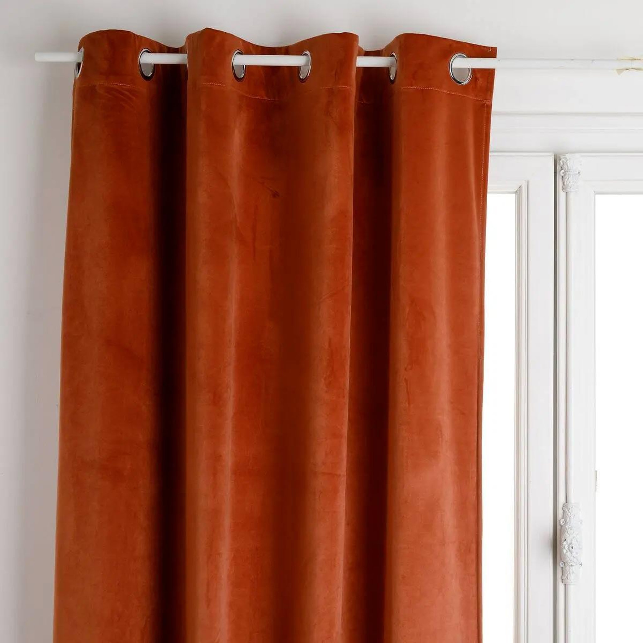 Voir la diapositive 2 : ATMOSPHERA Rideau occultant velours  dolce  140x260cm terracotta
