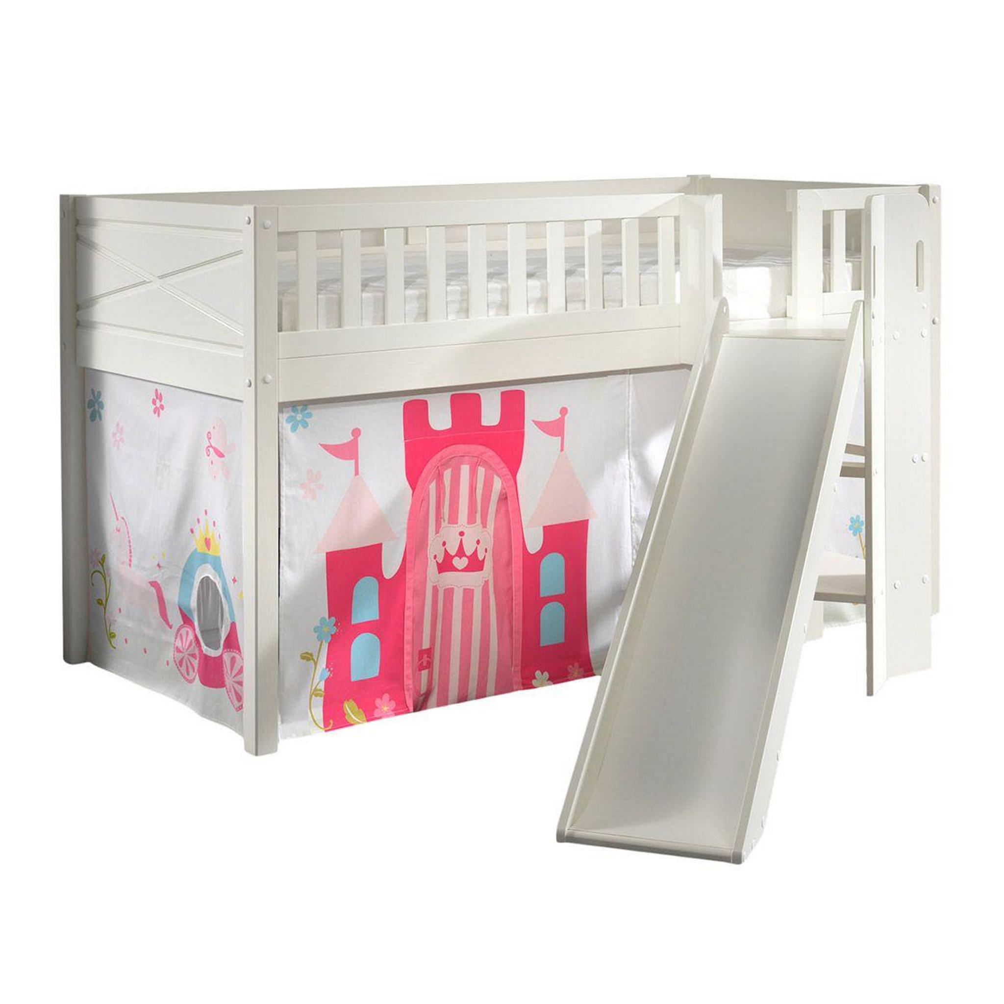 Paris Prix Lit enfant toboggan & tente  scott princesse  90x200cm blanc