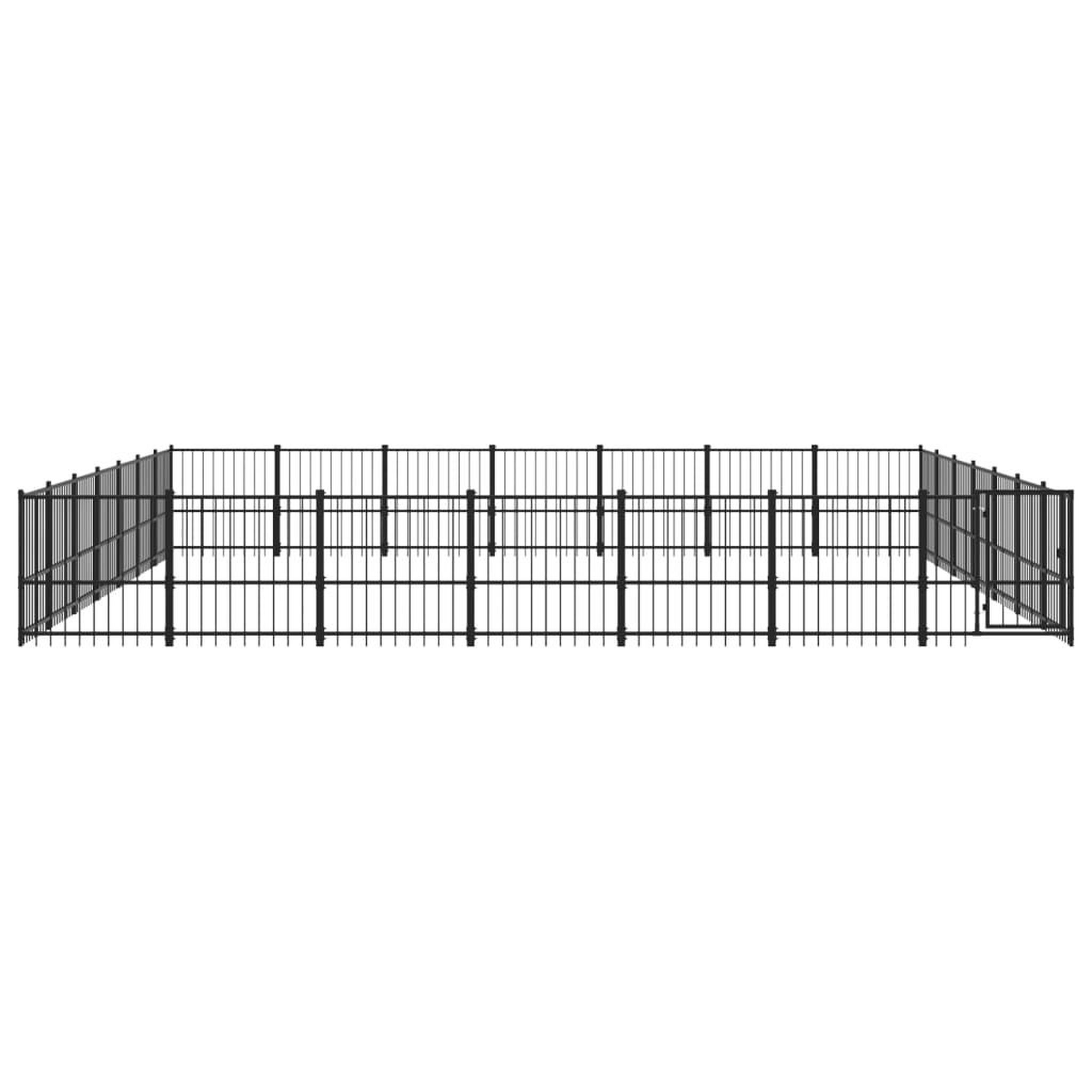 Voir la diapositive 3 : VIDAXL Chenil d'exterieur pour chiens Acier 46,1 m²