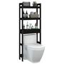 Voir la diapositive 4 : VIDAXL Etagere de toilette Noir 63x26x171 cm Bois de pin massif
