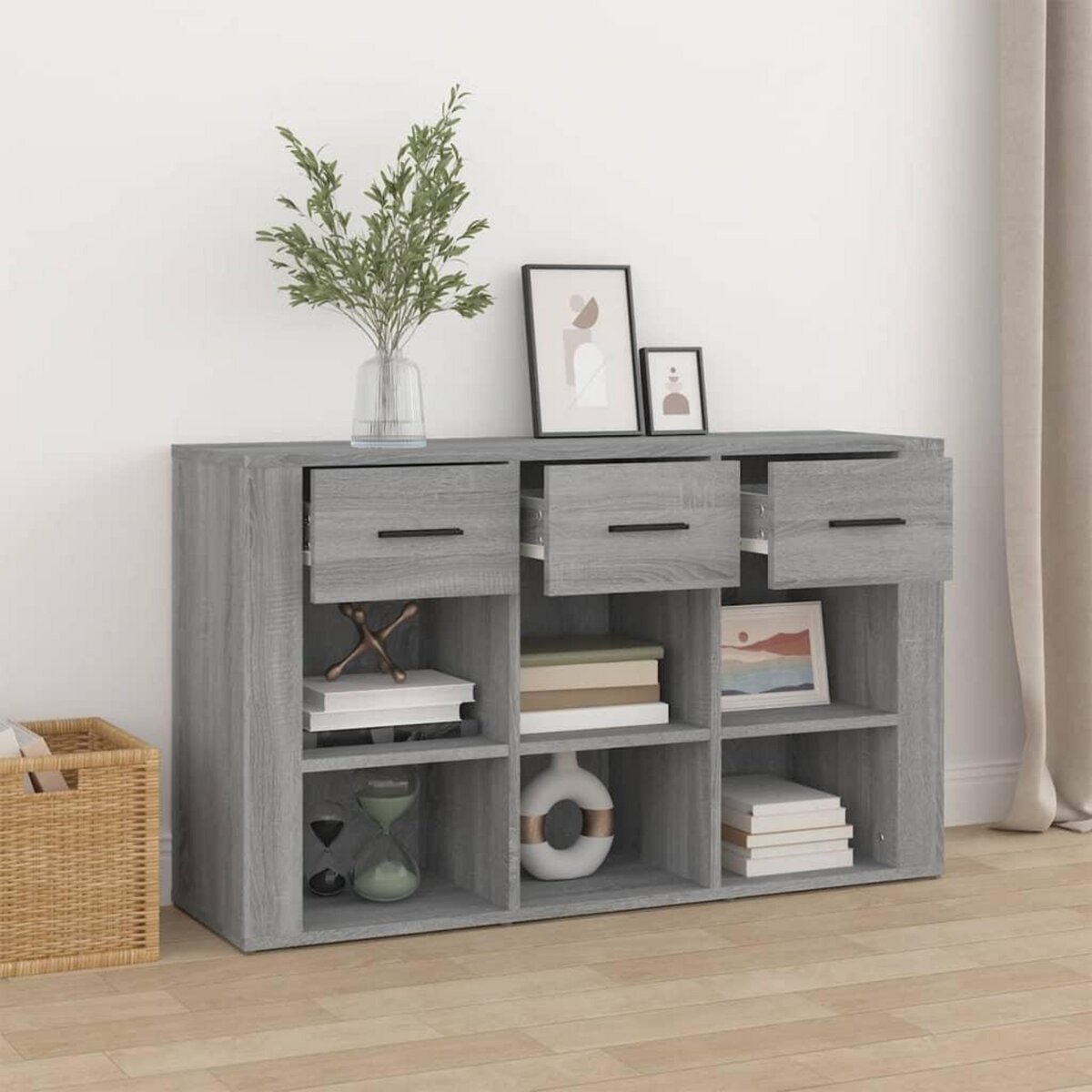 VIDAXL Buffet Sonoma gris 100x30x59,5 cm Bois d'ingenierie