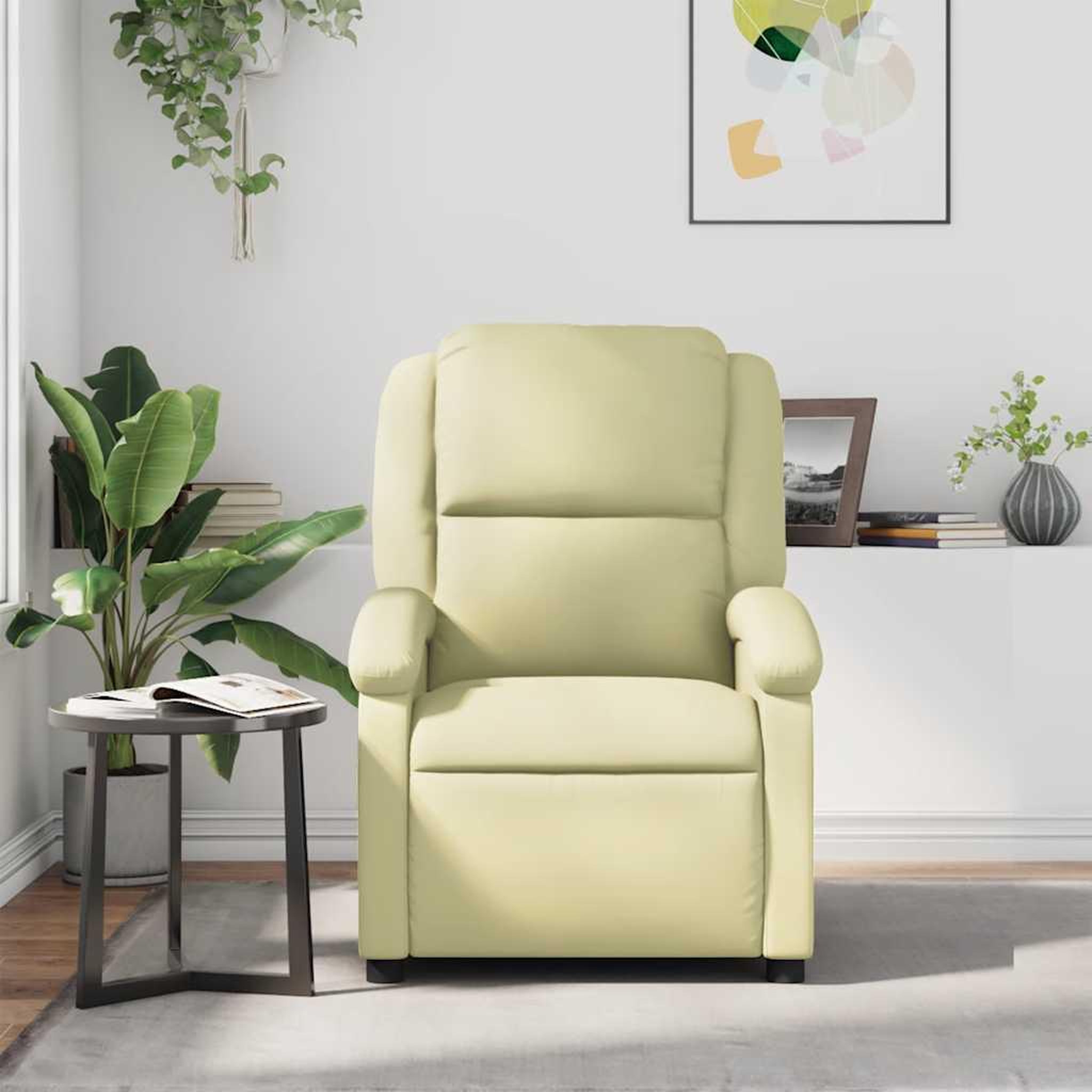 Voir la diapositive 3 : VIDAXL Fauteuil de massage inclinable creme cuir veritable