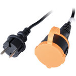 ZENITECH Multiprise a clapet 10m H05VV-F 2x1.5 noir-orange