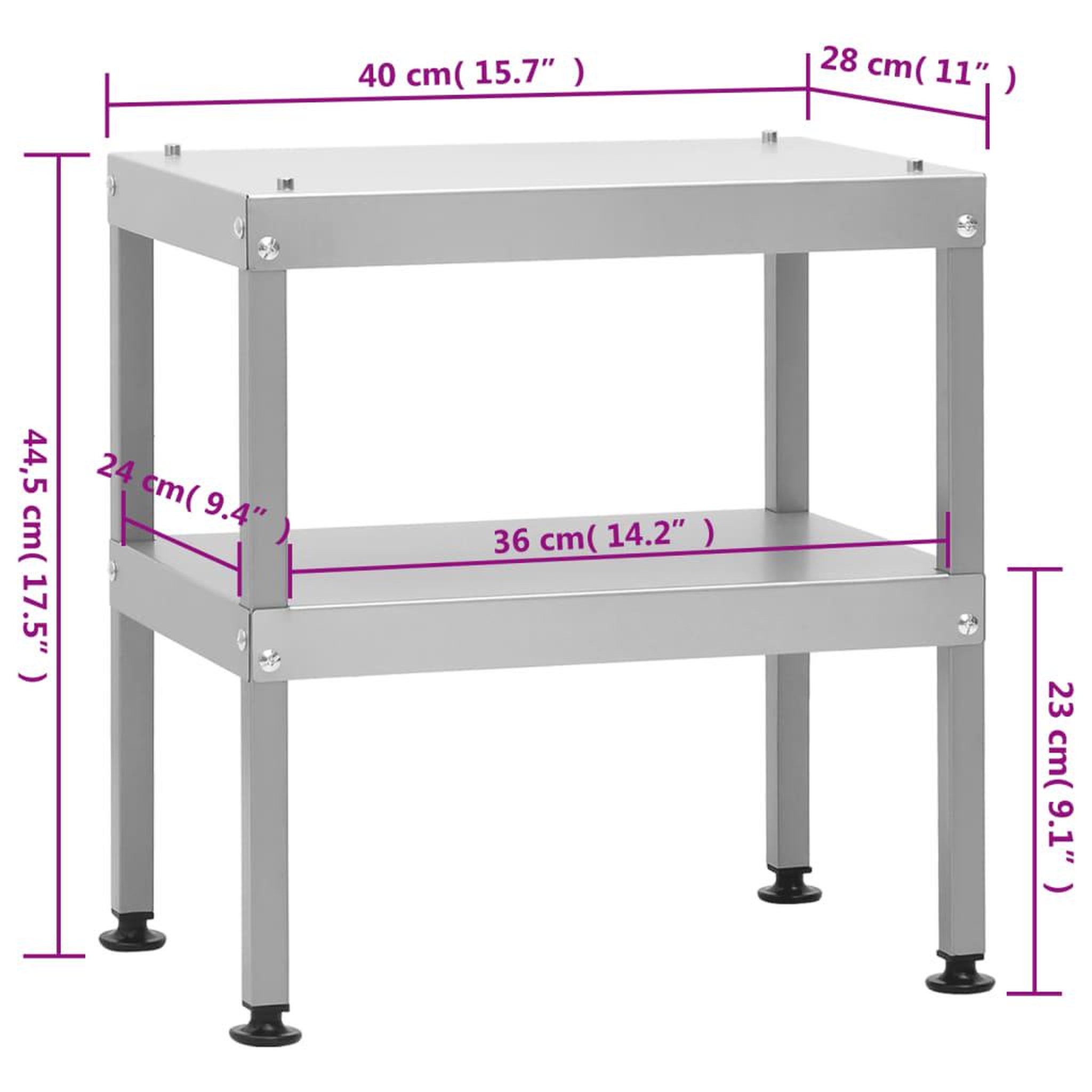 Voir la diapositive 6 : VIDAXL Table pour fumoir a four 40x28x44,5 cm acier galvanise