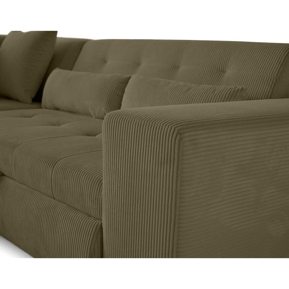 LISA DESIGN Vermont - canapé d'angle gauche - 5 places - convertible - en velours côtelé