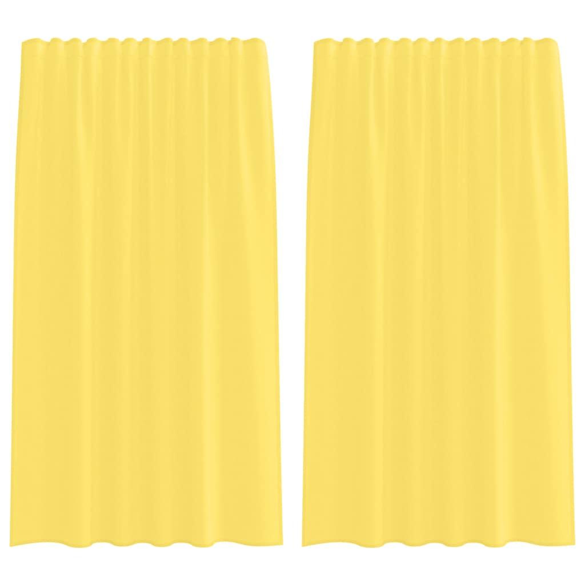 Voir la diapositive 2 : VIDAXL Rideaux en voile avec boucles 2 pcs jaune 140x175 cm