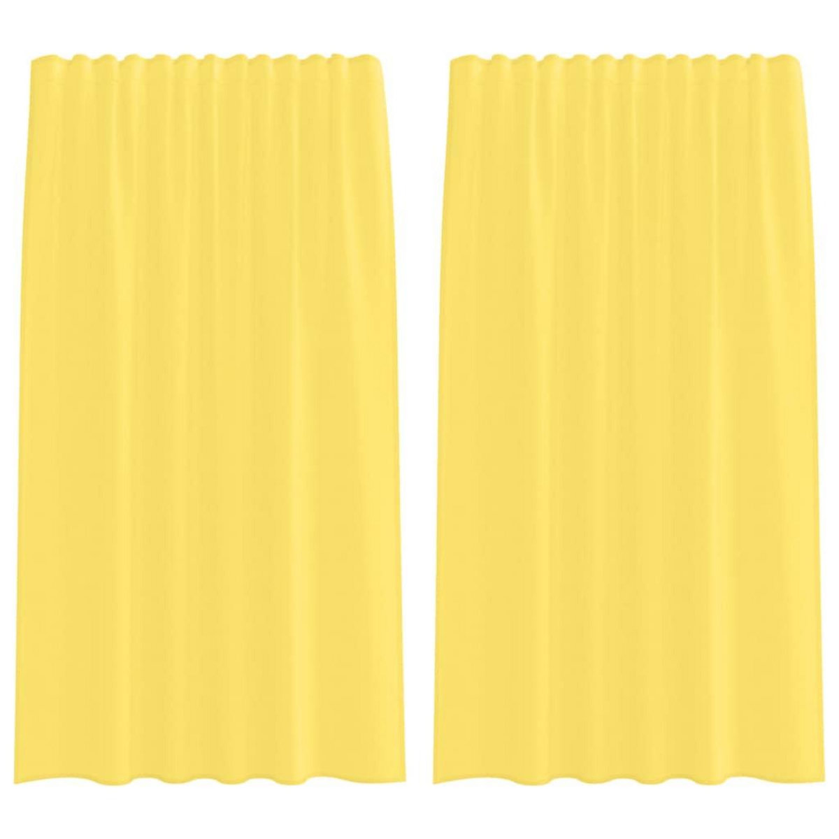 VIDAXL Rideaux en voile avec boucles 2 pcs jaune 140x175 cm