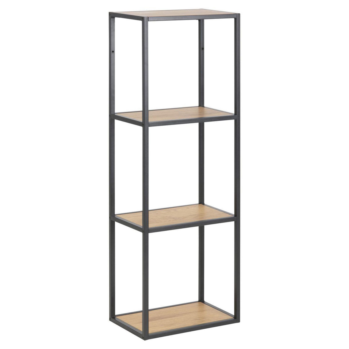 TOILINUX Etagère ajourée sur 3 niveaux en MDF et métal - Noir et Beige