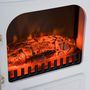 Voir la diapositive 4 : HOMCOM Cheminée électrique poêle style rétro thermostat 950-1850 W blanc