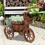 Voir la diapositive 2 : OUTSUNNY Porte plante tricycle - étagère de pots de fleurs - jardinière dim. 52L x 31l x 45H cm - bois de sapin