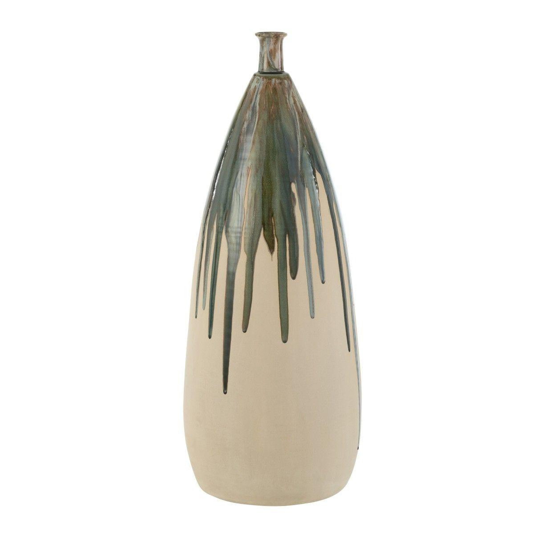 J-LINE Vase déco en céramique  peinture  73cm vert