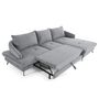 Voir la diapositive 2 : LISA DESIGN Ninon - canapé d'angle droit 4 places convertible avec coffre en tissu texturé
