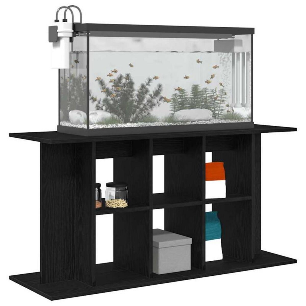VIDAXL Support pour aquarium chêne noir 120x40x60 cm bois d ingénierie