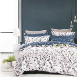 Home collection Parure housse de couette en polycoton Celyss. Coloris disponibles : Bleu