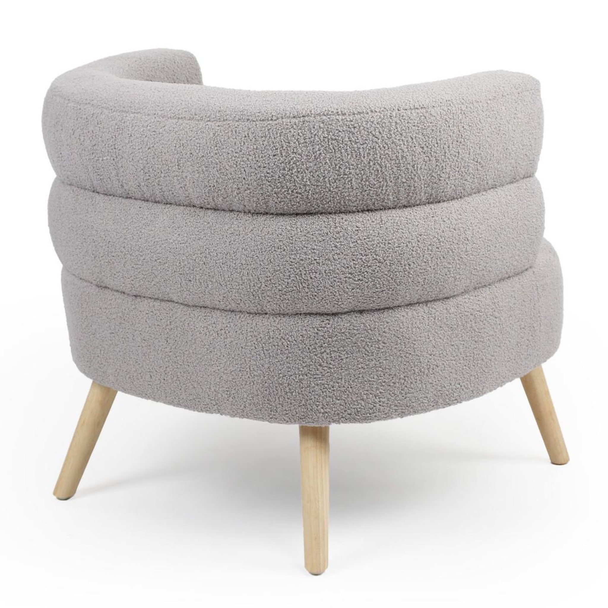 Voir la diapositive 3 : Paris Prix Fauteuil design bouclette  rondo  80cm gris